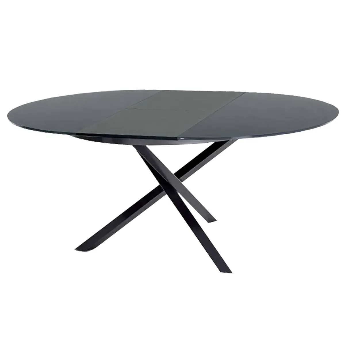 Bontempi Barone Round Extendable Dining Table - Grey, Ceramic