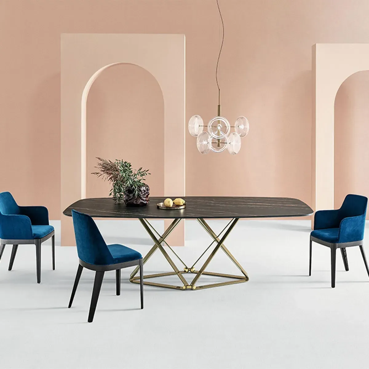 Bontempi Delta Dining Table - Black, Marble