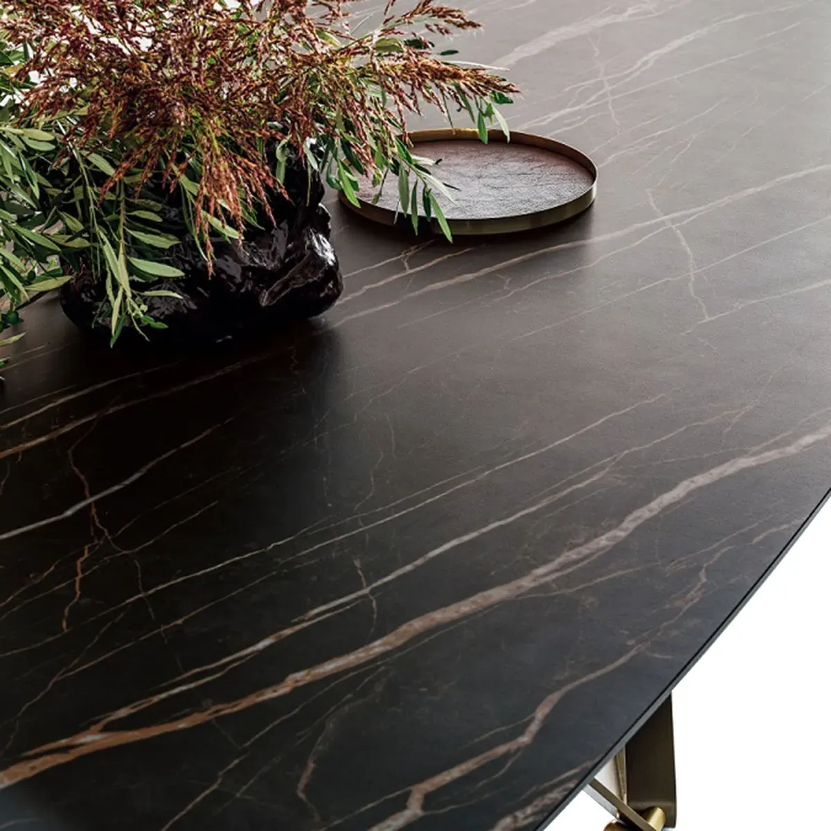 Bontempi Delta Dining Table - Black, Marble