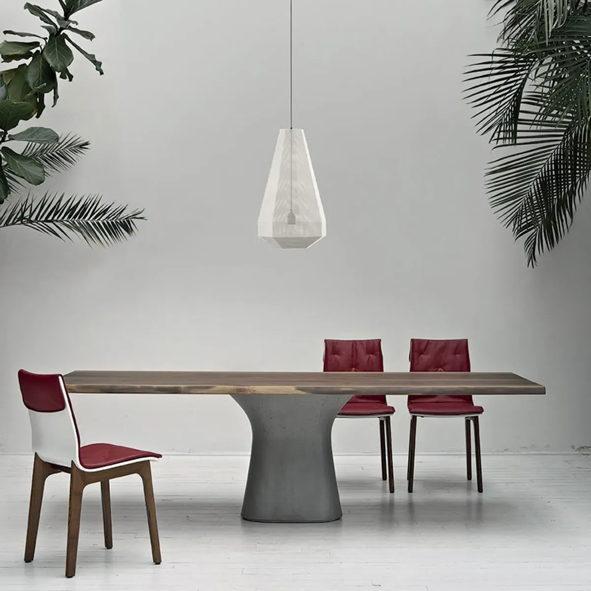 Bontempi Podium Dining Table - Brown, Walnut