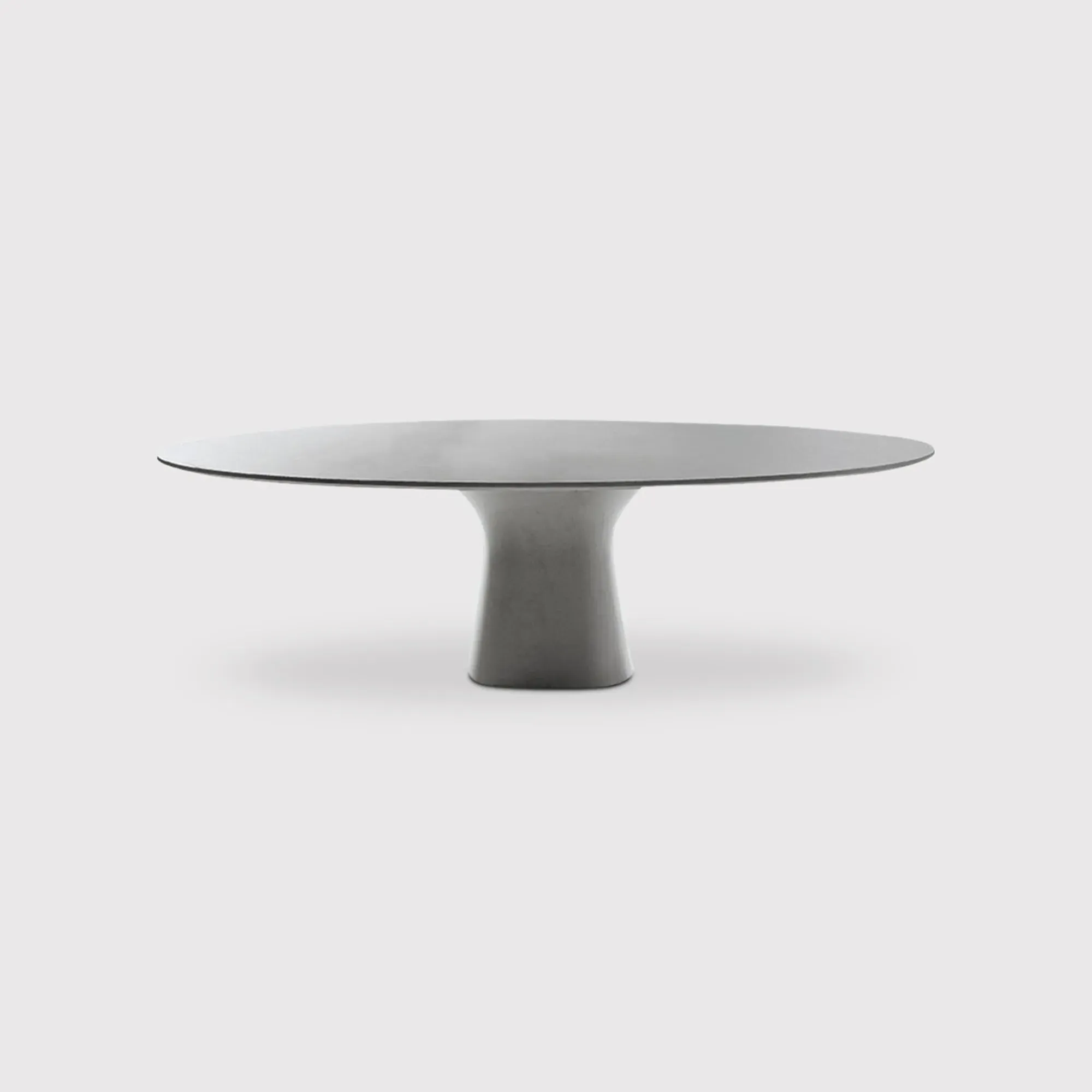 Bontempi Podium Round Dining Table - White, Concrete image