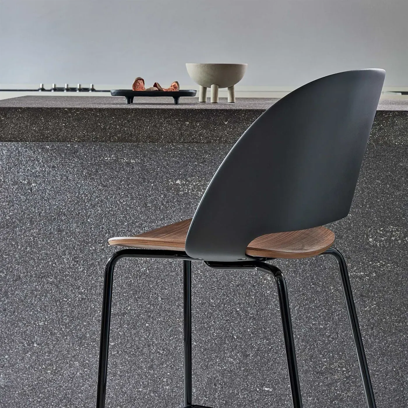 Bontempi Polo Barstool - Brown, Walnut