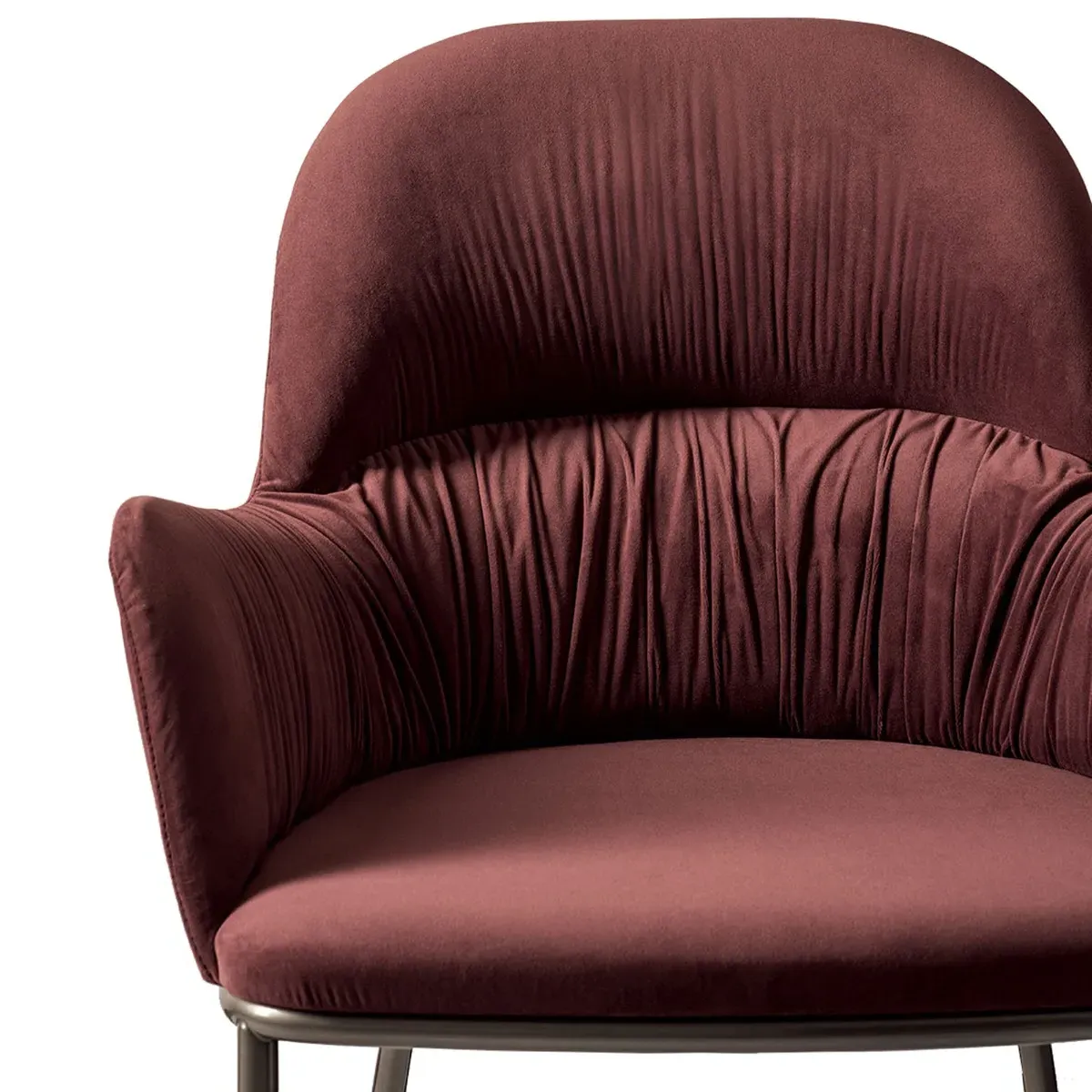 Bontempi Queen Dining Chair with Arms - Red, Velvet