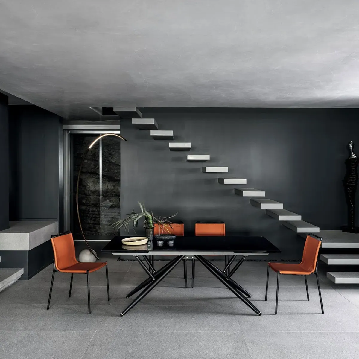 Bontempi Shape Dining Chair - Brown, Leather