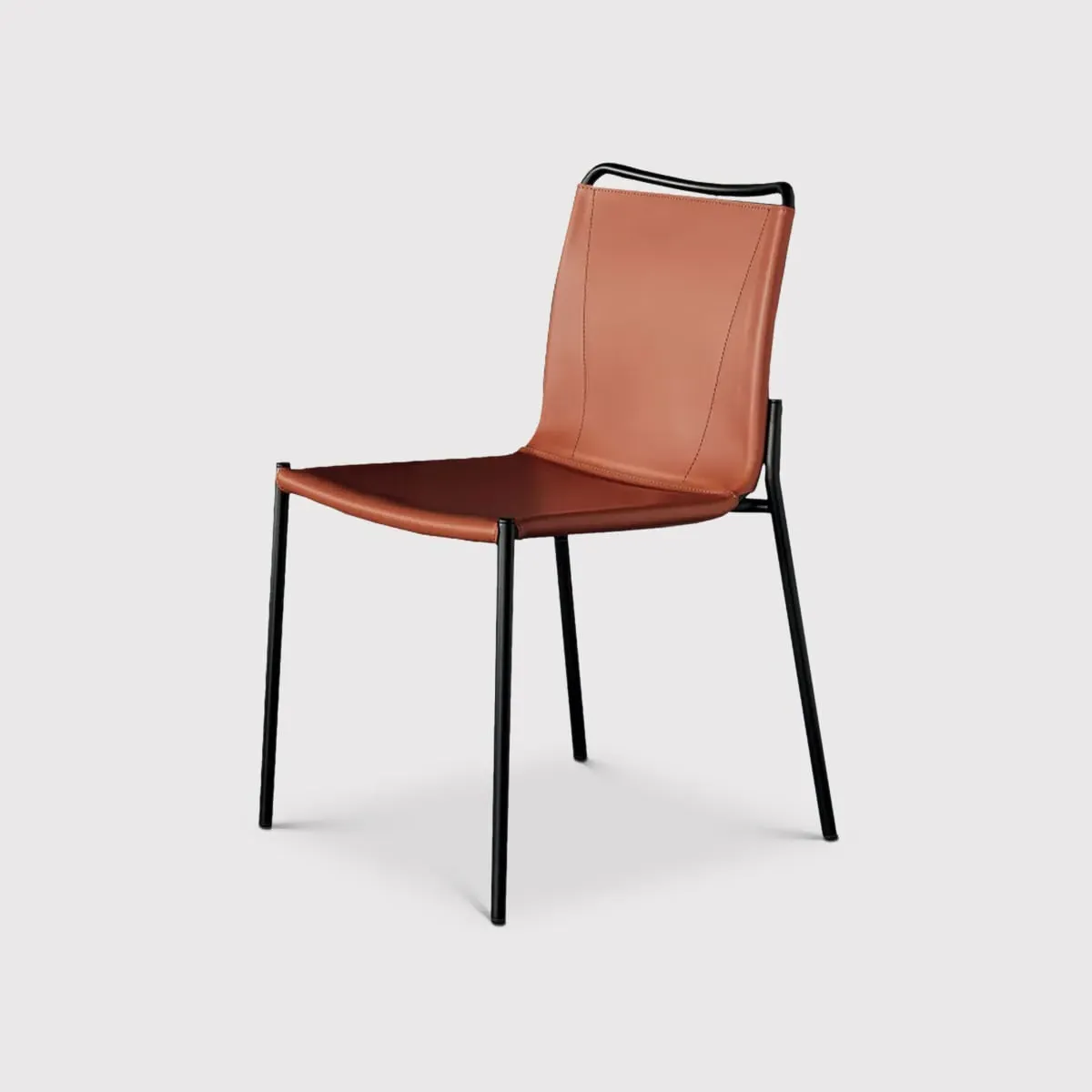 Bontempi Shape Dining Chair - Brown, Leather