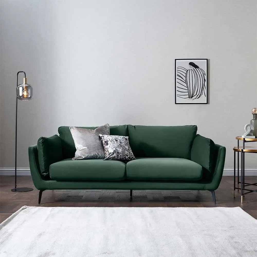 Boone 3-Seater Sofa - Green, Fabric