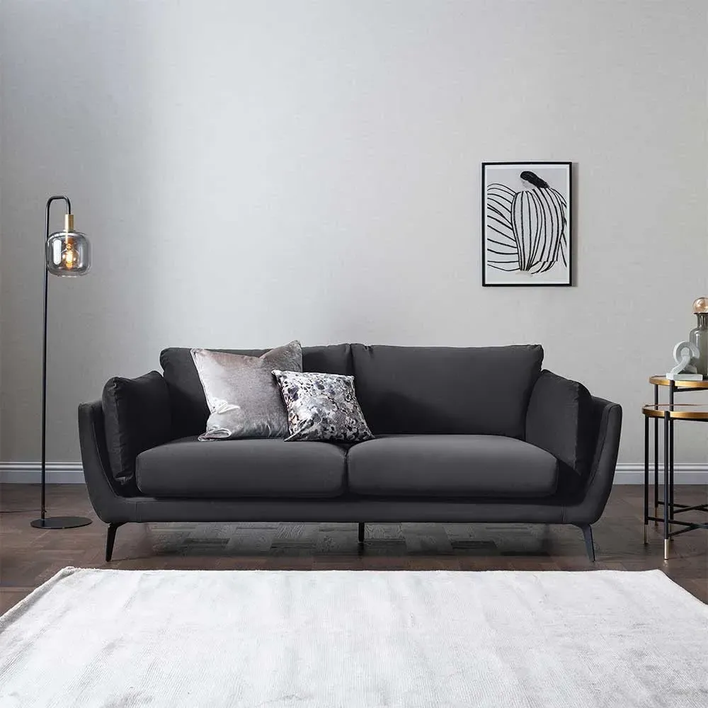 Boone 3-Seater Sofa - Grey, Fabric