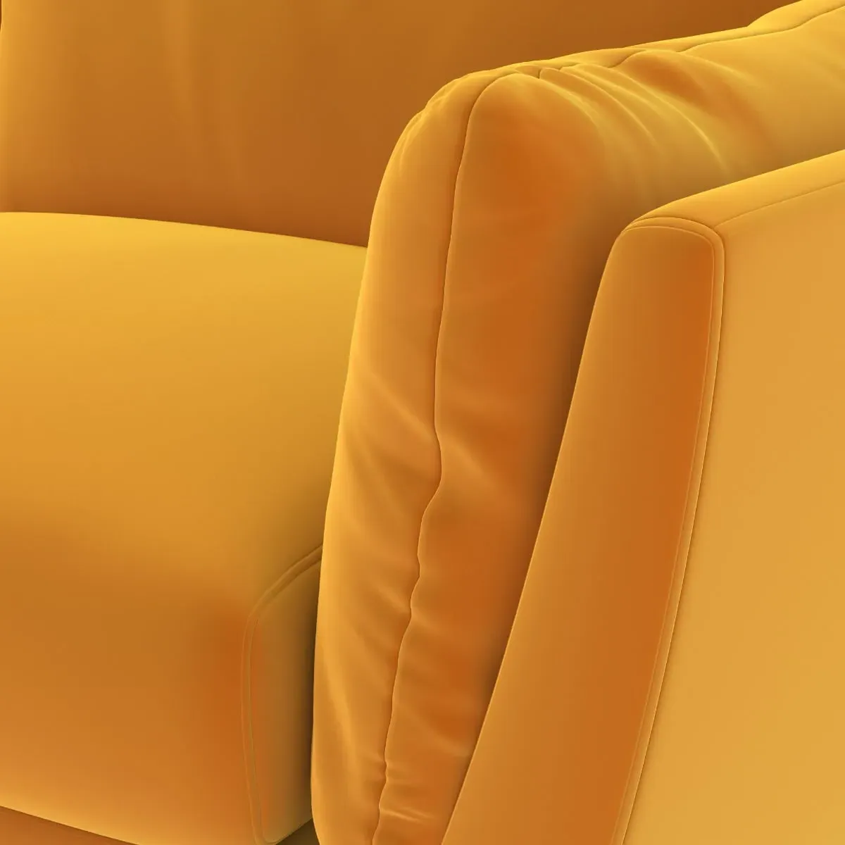 Boone 3-Seater Sofa - Yellow, Fabric