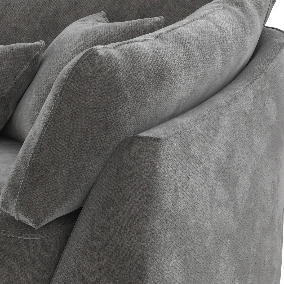 Borelly Large Corner Sofa - Grey, Fabric
