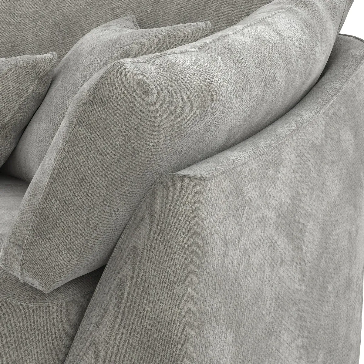 Borelly Large Corner Sofa - Grey, Fabric