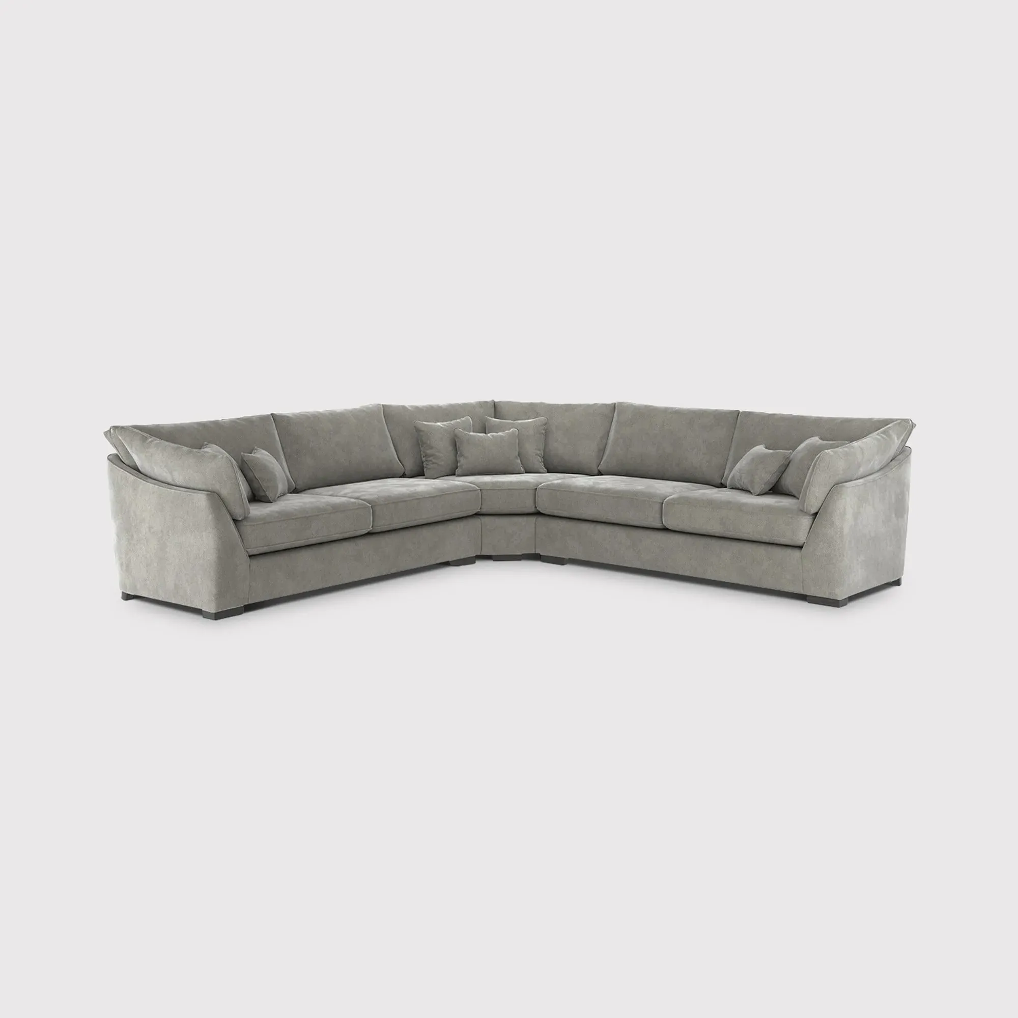 Borelly Large Corner Sofa - Grey, Fabric