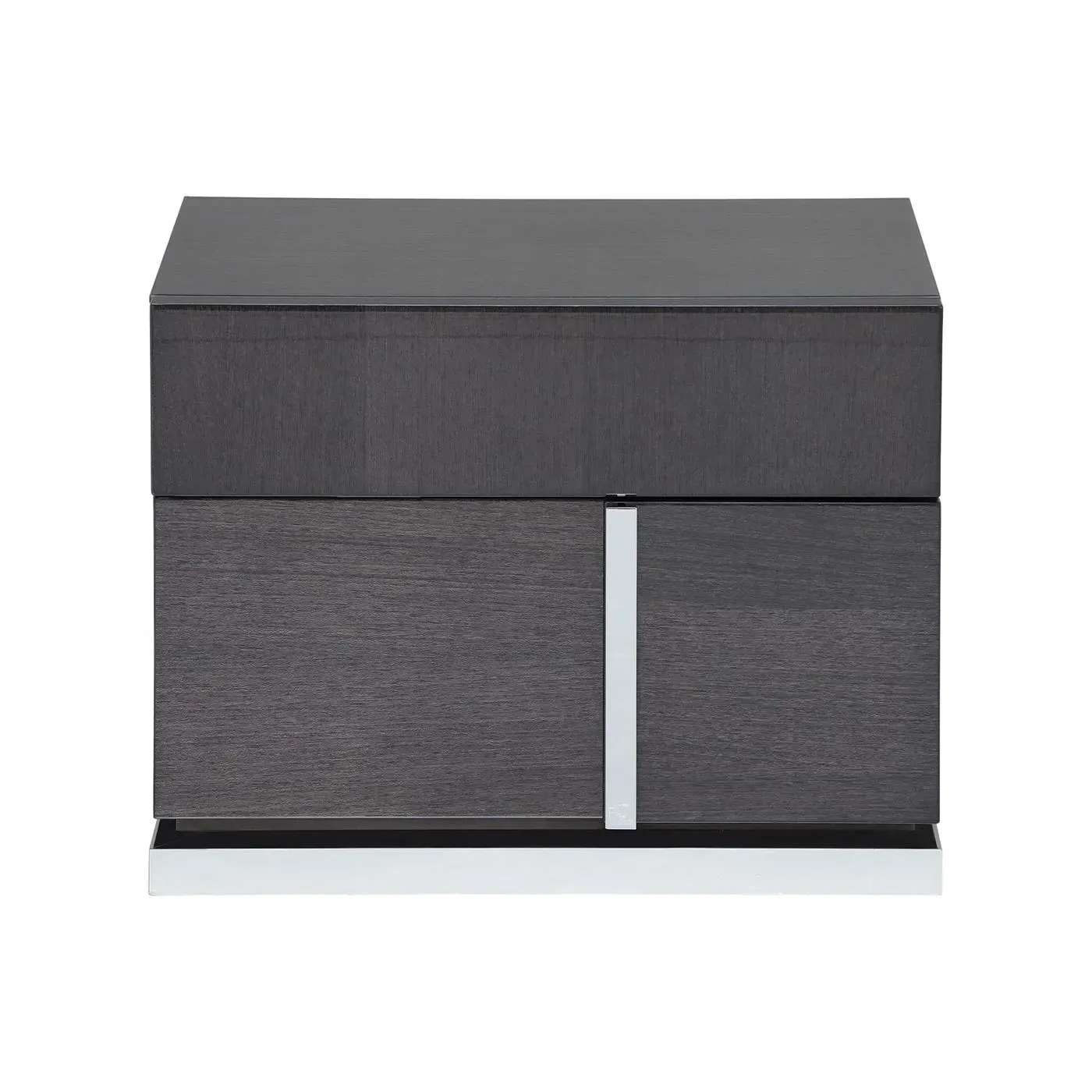 Borgia 2 Drawer Night Stand - Grey Gloss, Koto Wood