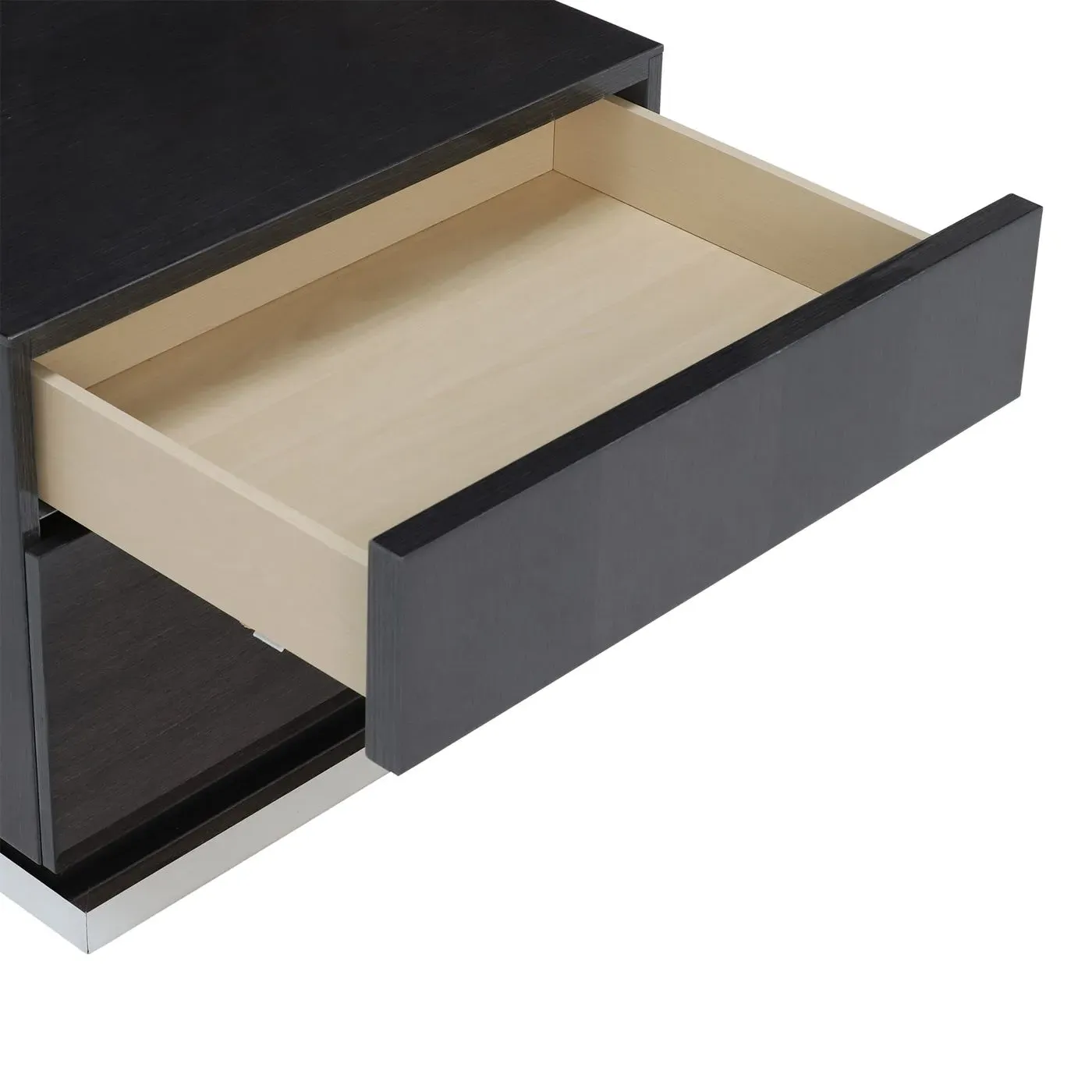 Borgia 2 Drawer Night Stand - Grey Gloss, Koto Wood