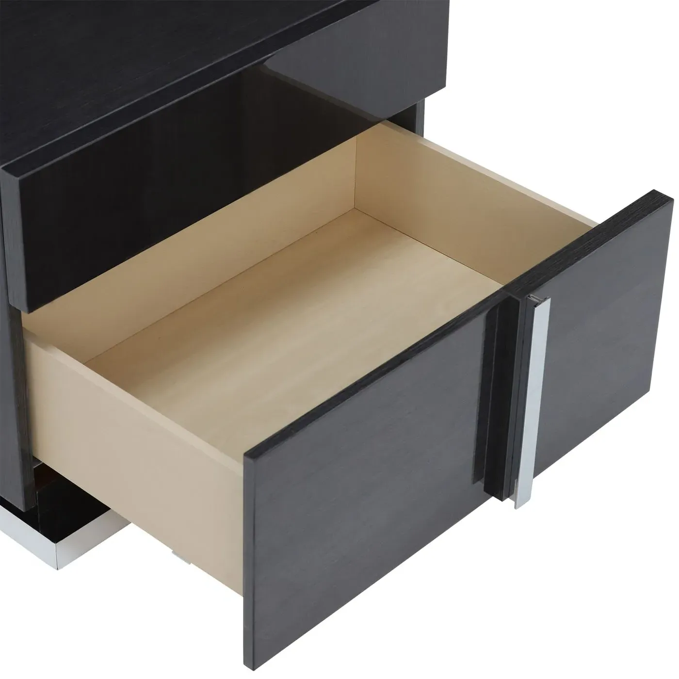 Borgia 2 Drawer Night Stand - Grey Gloss, Koto Wood