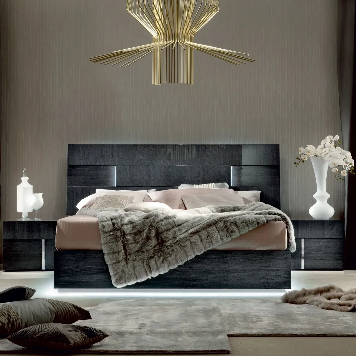 Borgia Super King Bed Frame with Split Slats - Grey