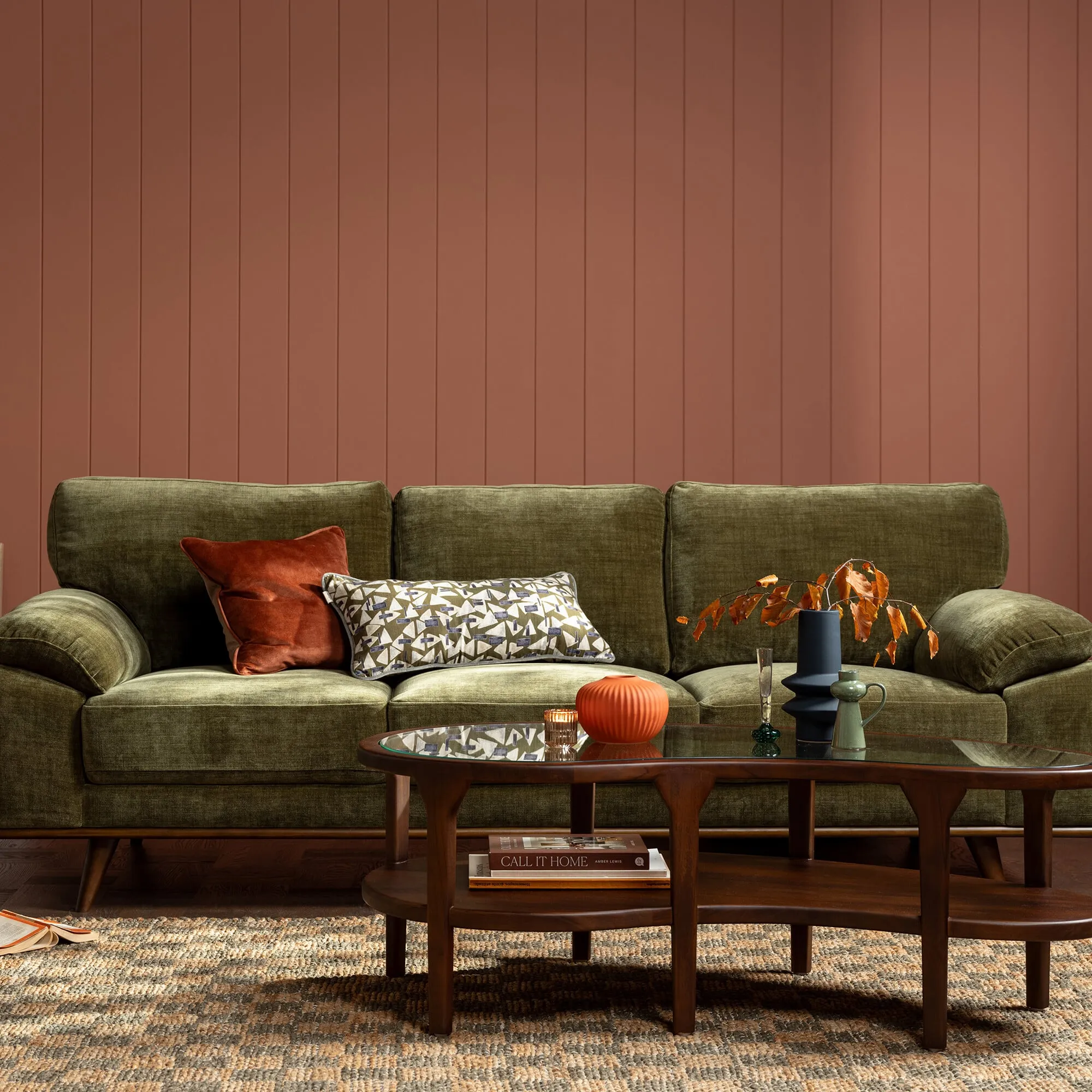 Bowes 3-Seater Sofa - Green, Fabric