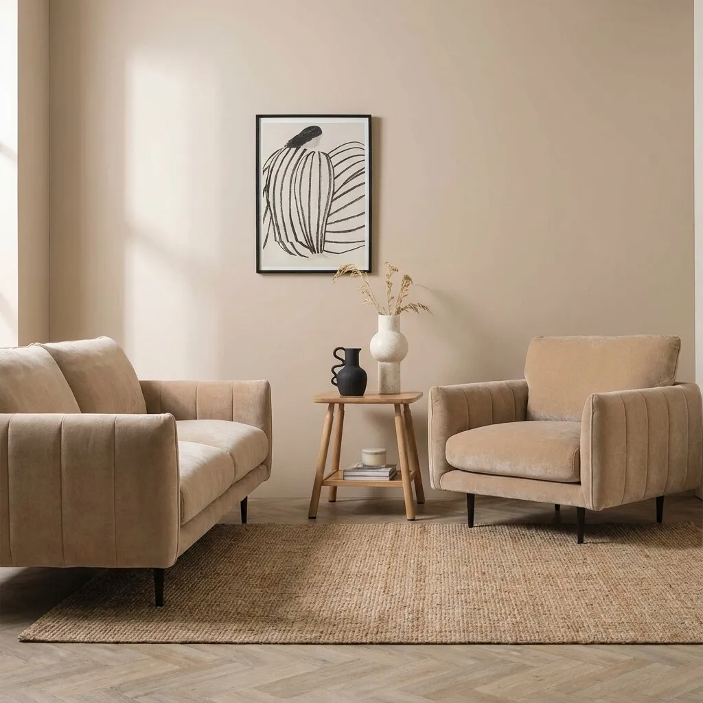 Brea 3-Seater Sofa - Neutral, Fabric