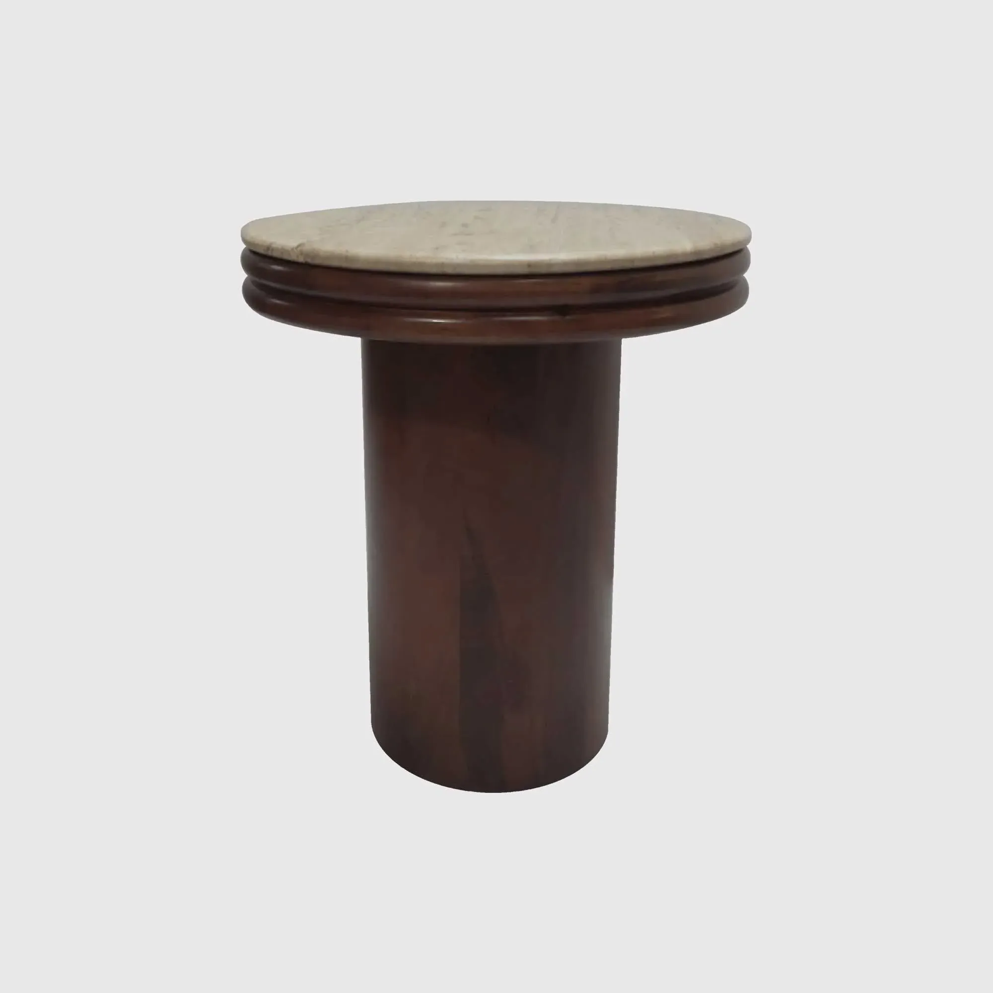 Brera Round Lamp Table - Brown, Mango Wood