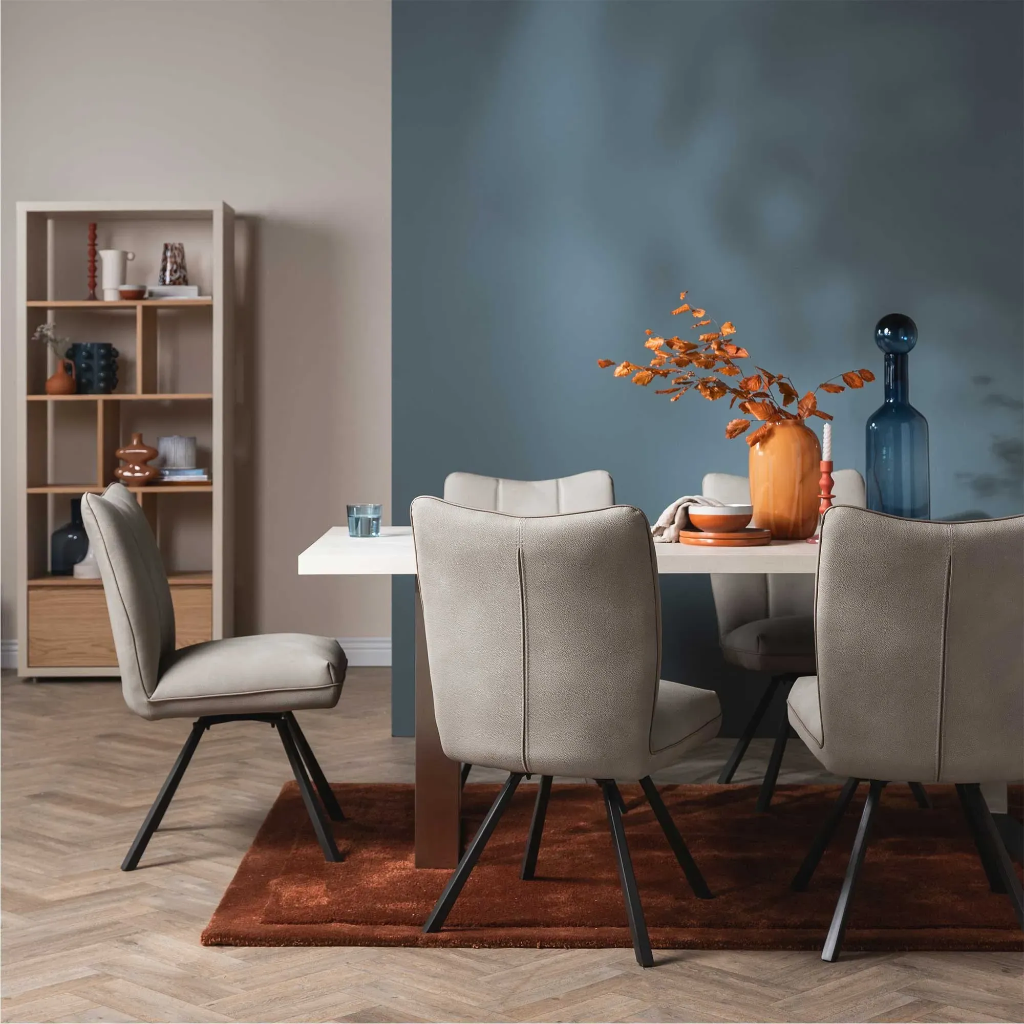 Bridgford Swivel Dining Chair - Neutral, Faux Leather