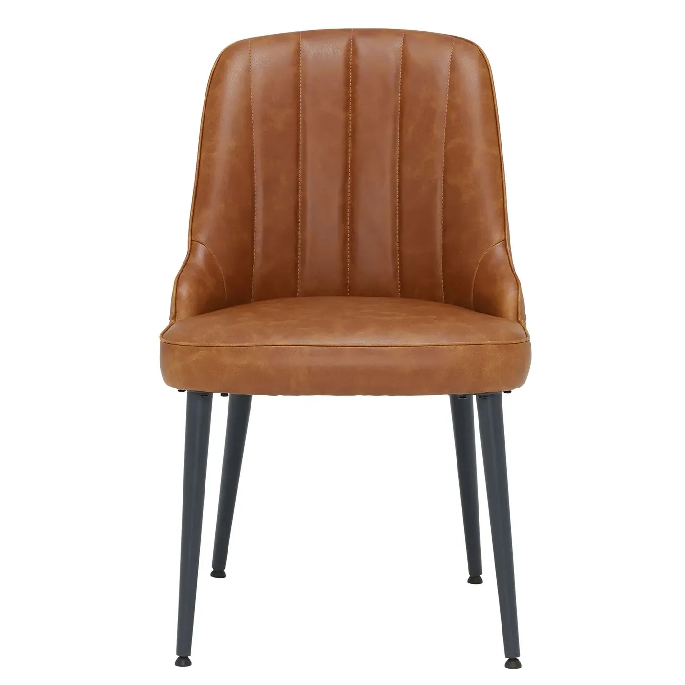 Brockwell Dining Chair - Brown, Faux Leather