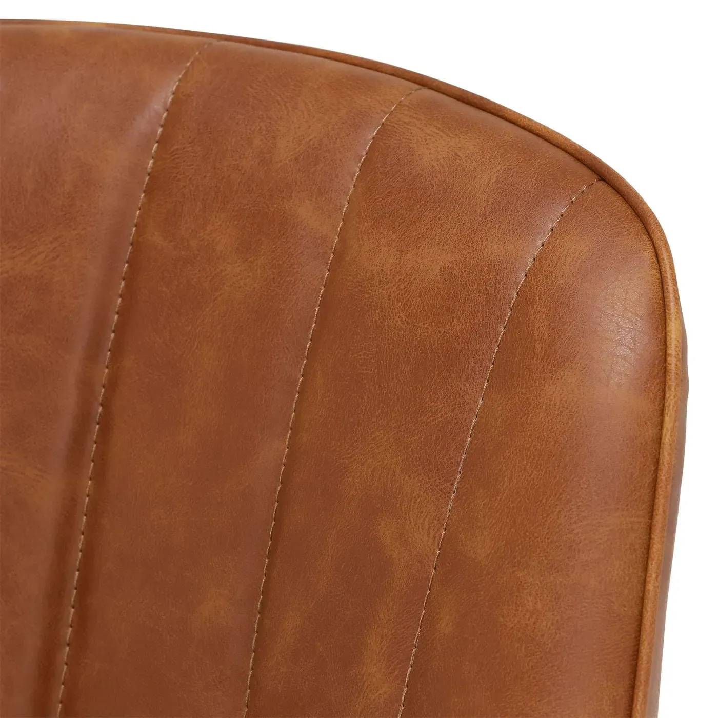 Brockwell Dining Chair - Brown, Faux Leather