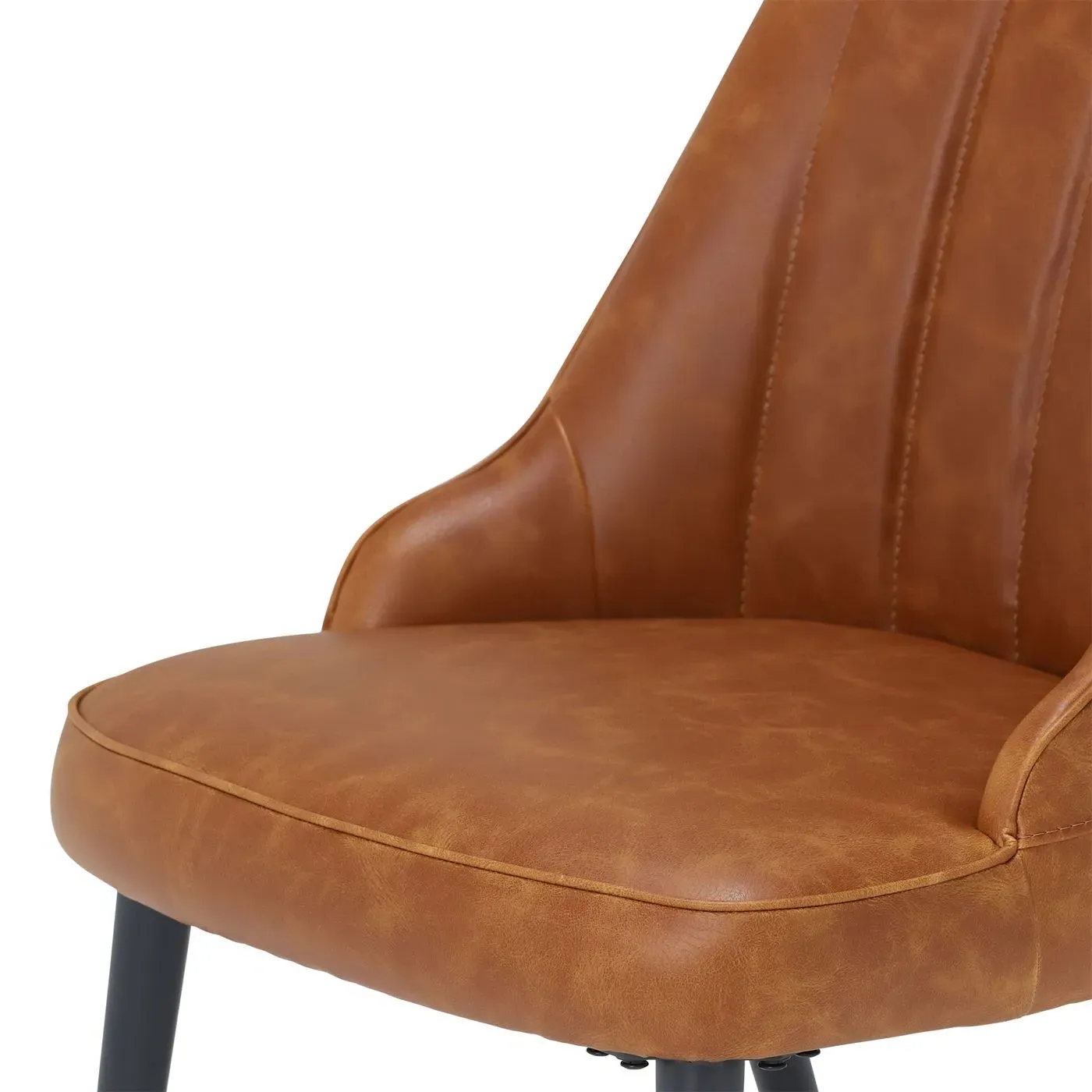 Brockwell Dining Chair - Brown, Faux Leather