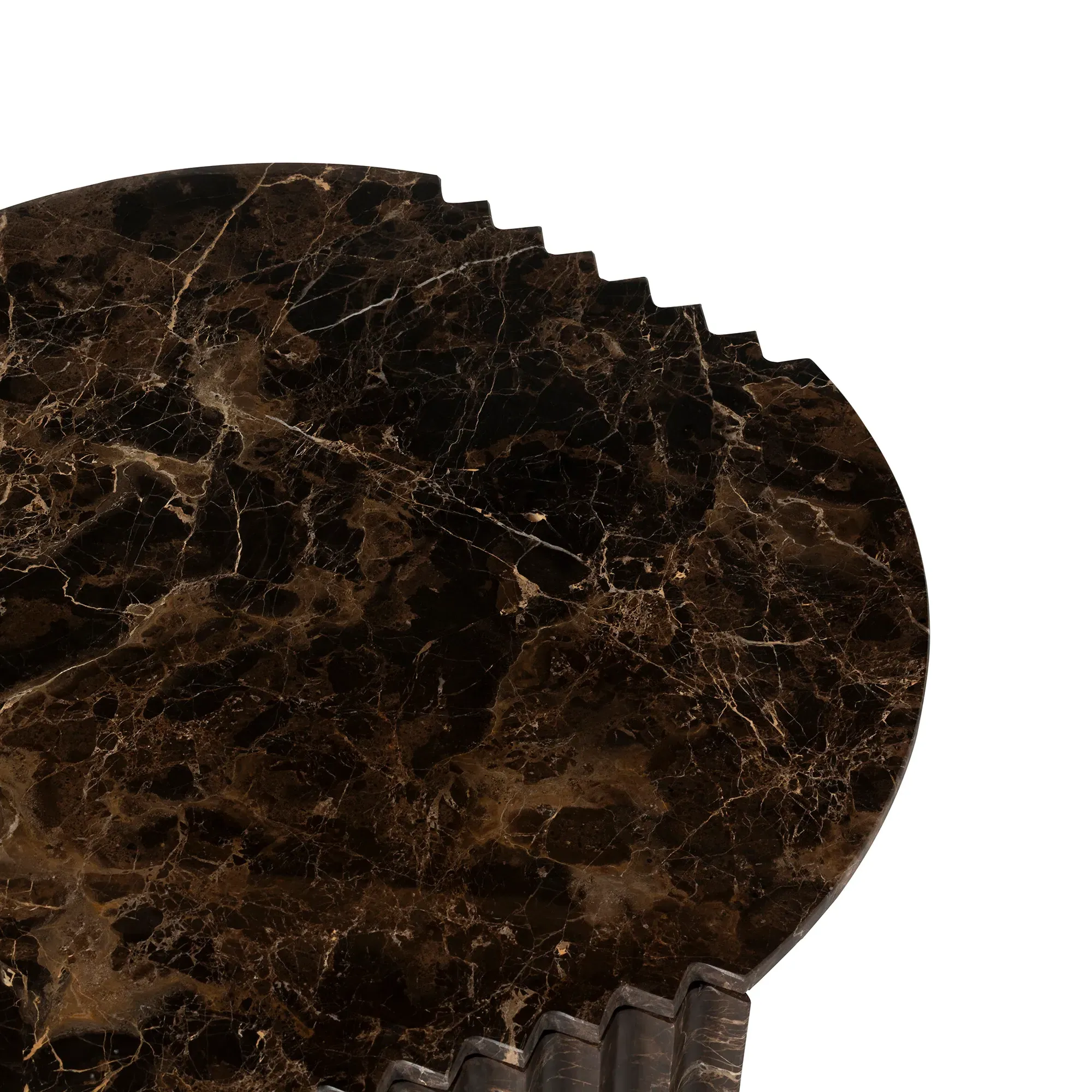 Bruni Round Coffee Table - Brown, Marble