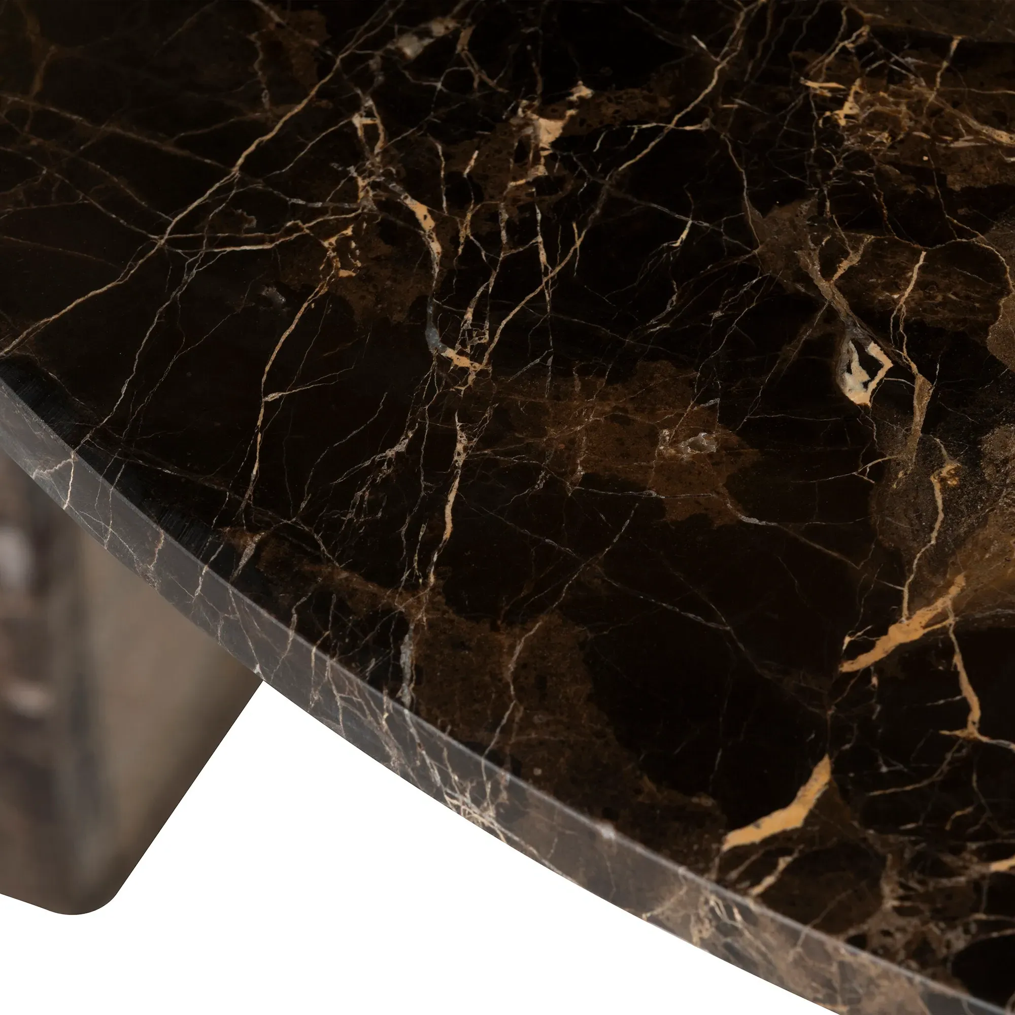 Bruni Round Coffee Table - Brown, Marble