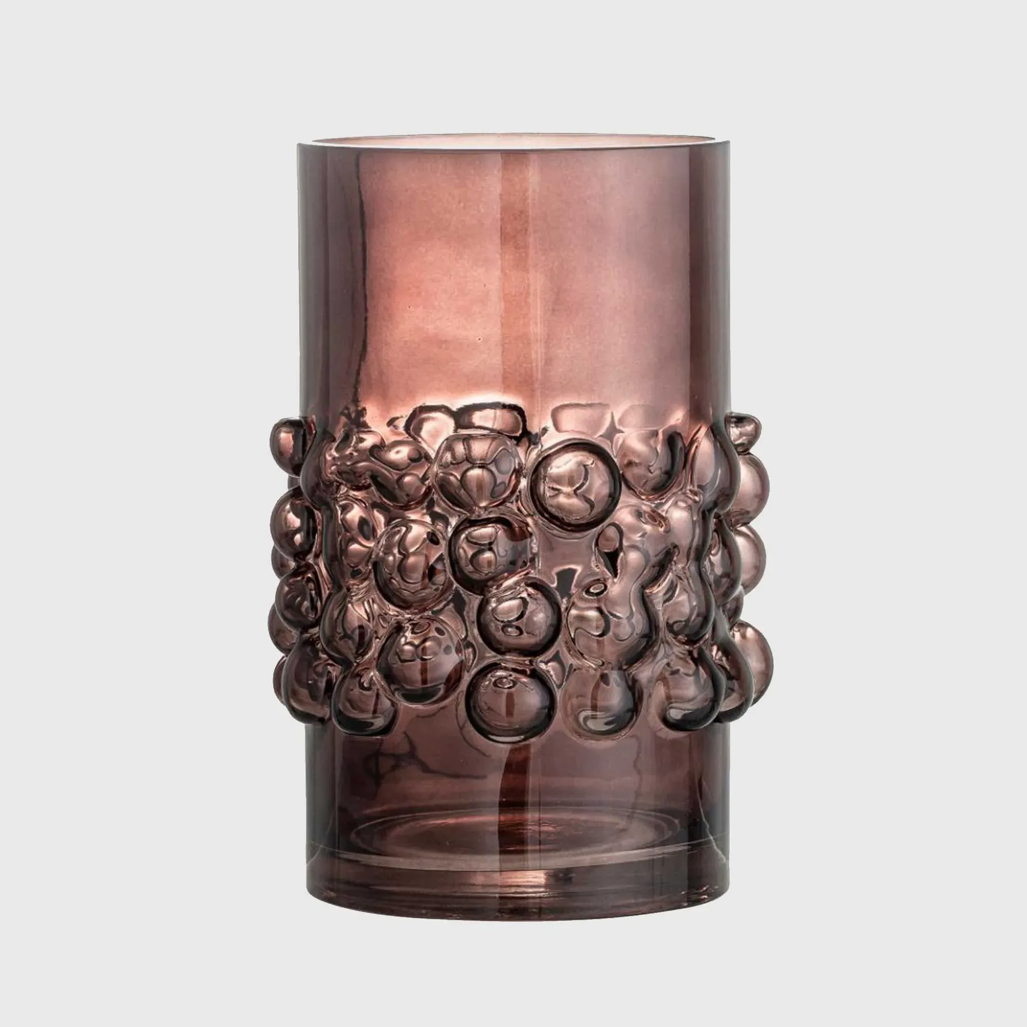 Bubble Dyed Glass Vase - Brown