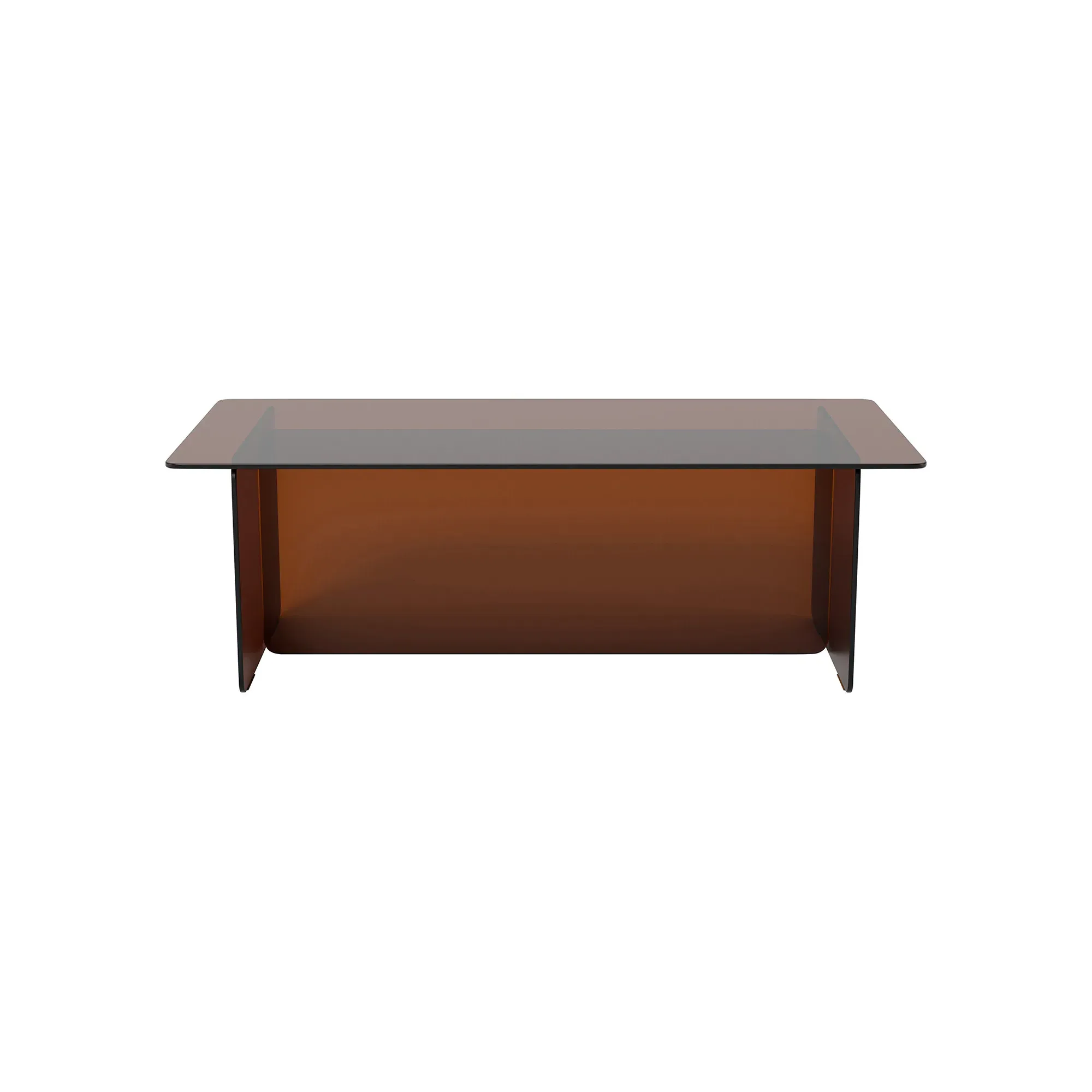 Burano Rectangular Coffee Table - Brown, Glass