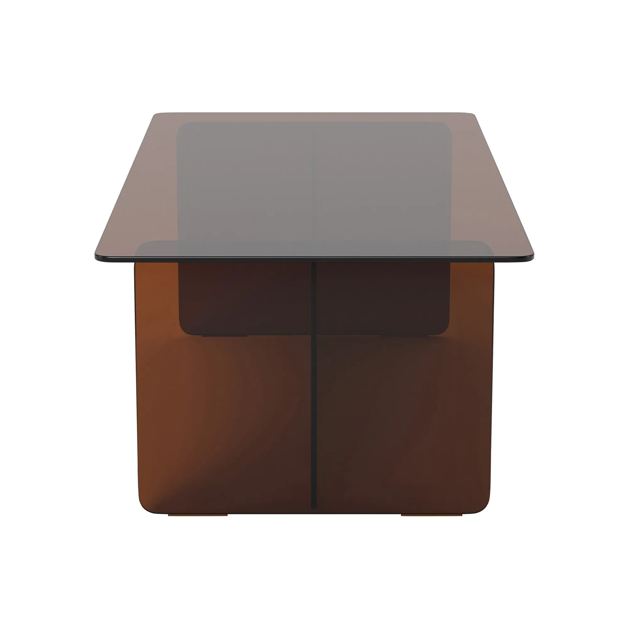 Burano Rectangular Coffee Table - Brown, Glass