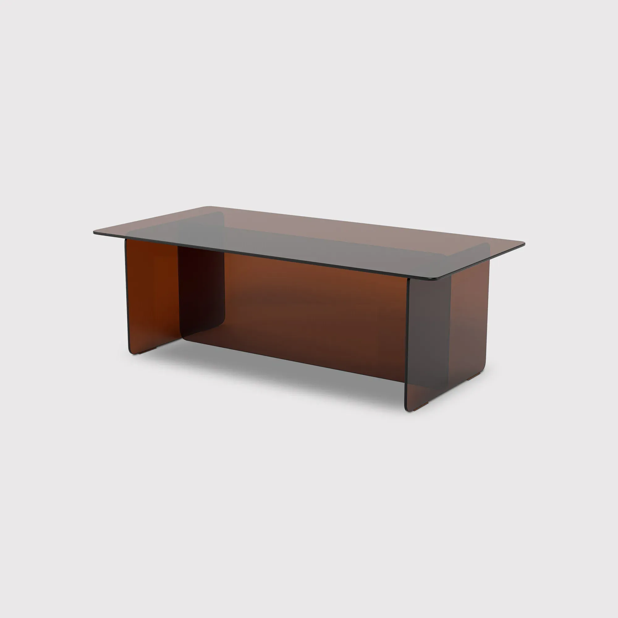 Burano Rectangular Coffee Table - Brown, Glass