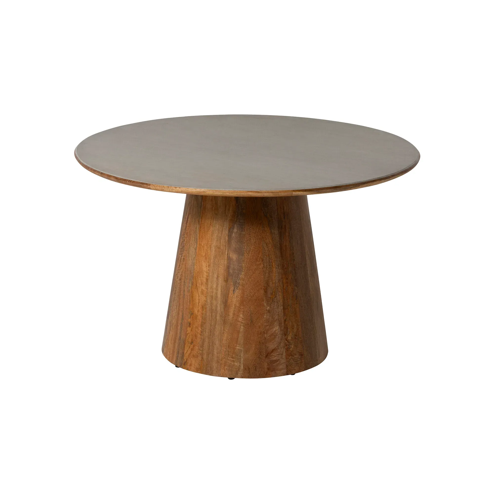 Burlington 120cm Cone Base Round Dining Table - Grey, Mango Wood