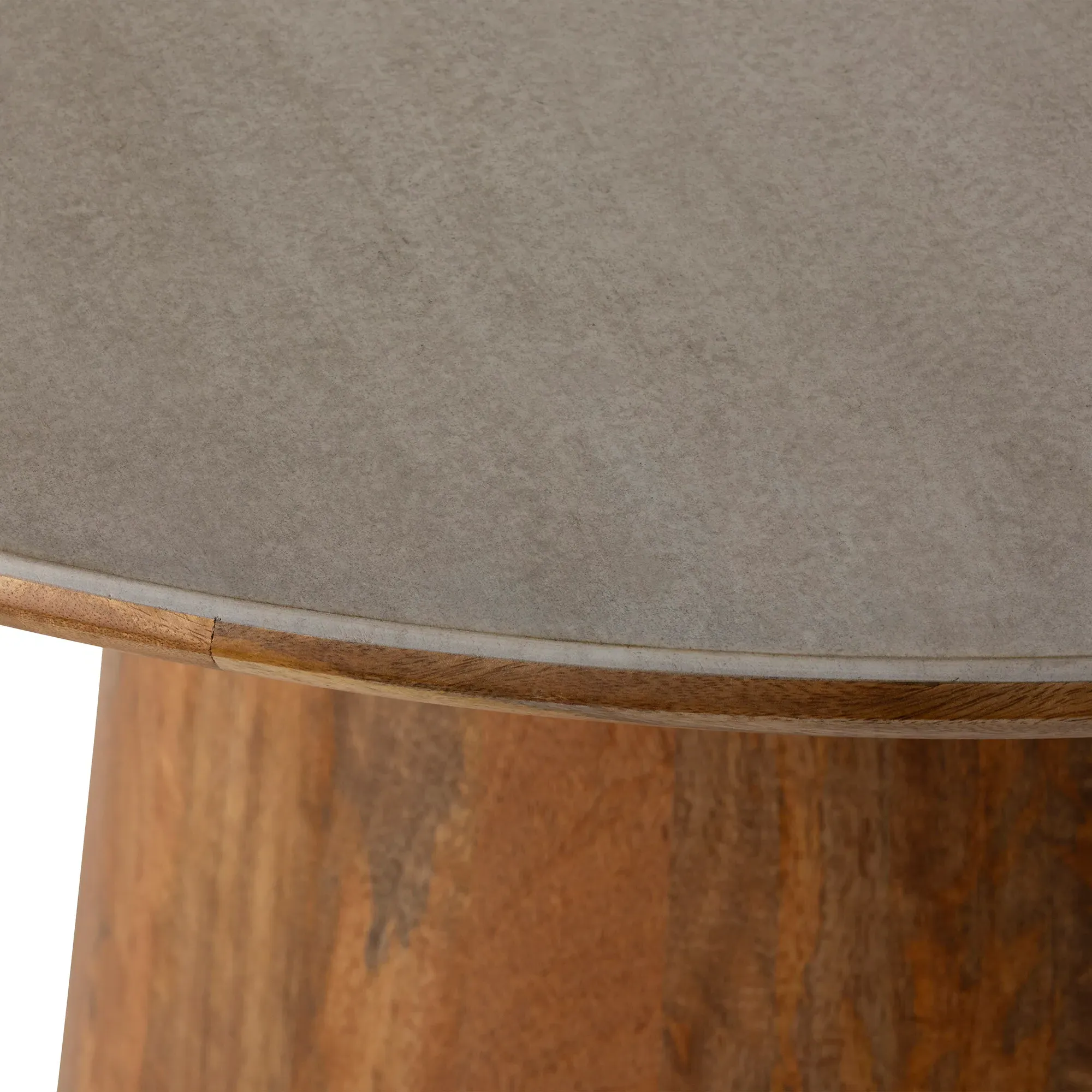 Burlington 120cm Cone Base Round Dining Table - Grey, Mango Wood