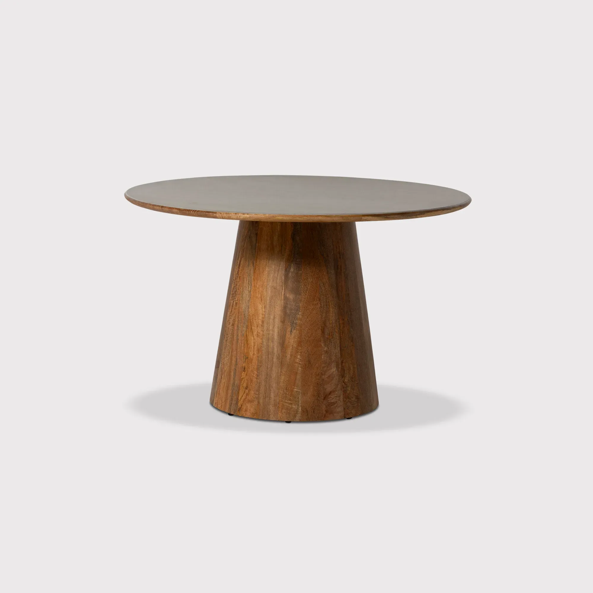 Burlington 120cm Cone Base Round Dining Table - Grey, Mango Wood