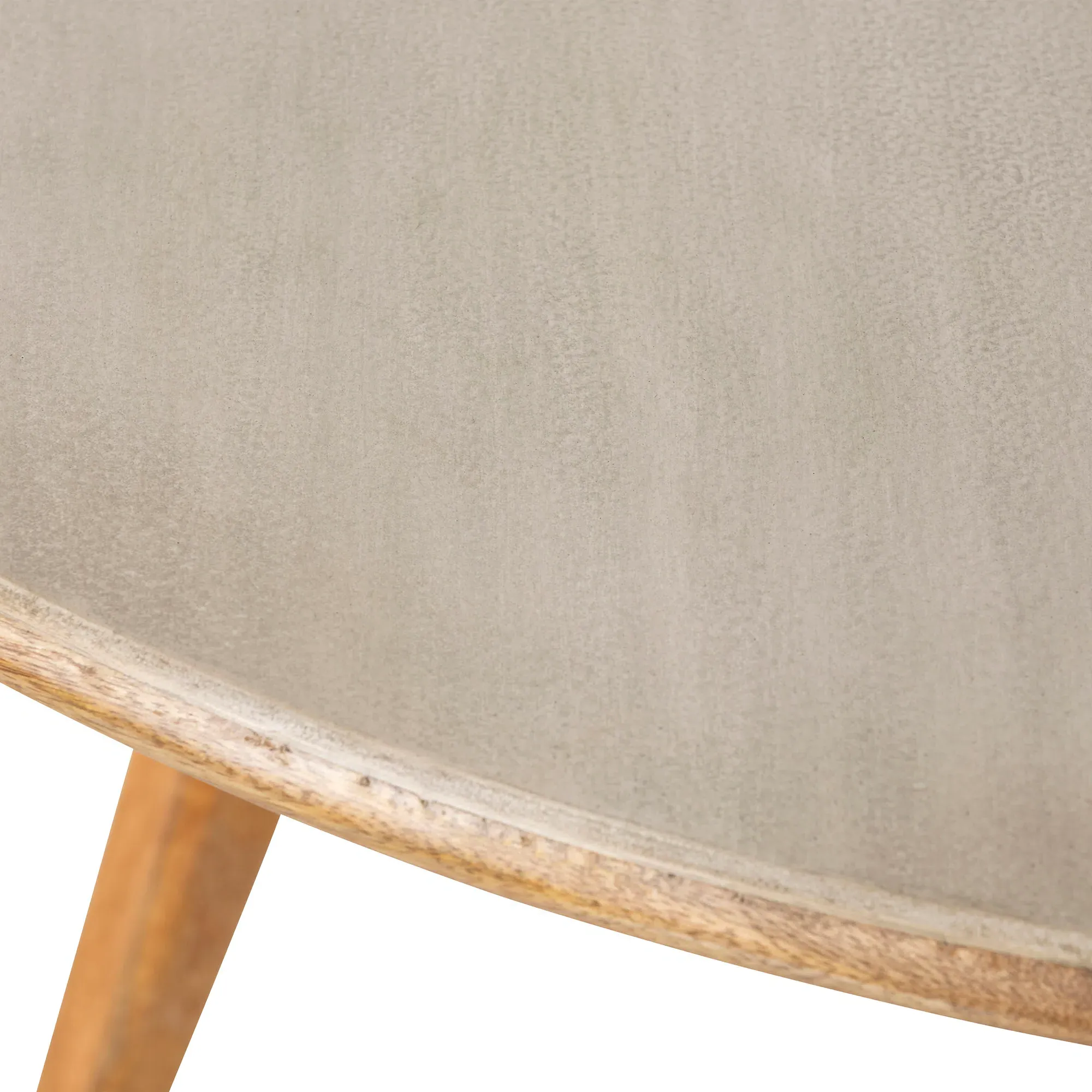 Burlington 120cm Faux Stone Round Dining Table - Grey, Mango Wood