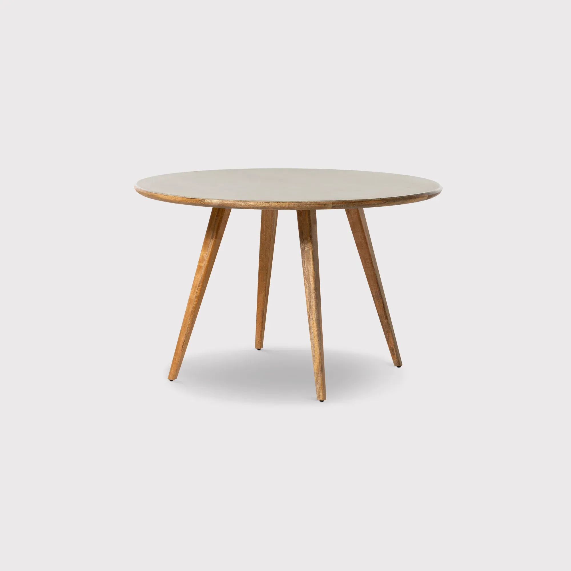 Burlington 120cm Faux Stone Round Dining Table - Grey, Mango Wood image