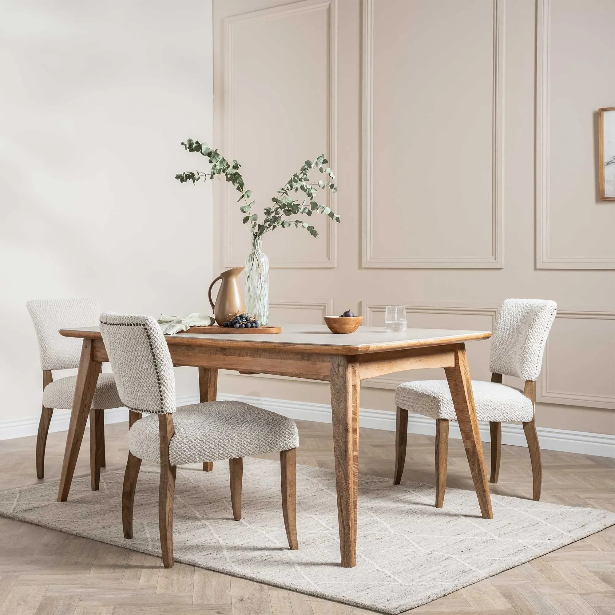 Burlington Extendable Dining Table - Grey, Mango Wood