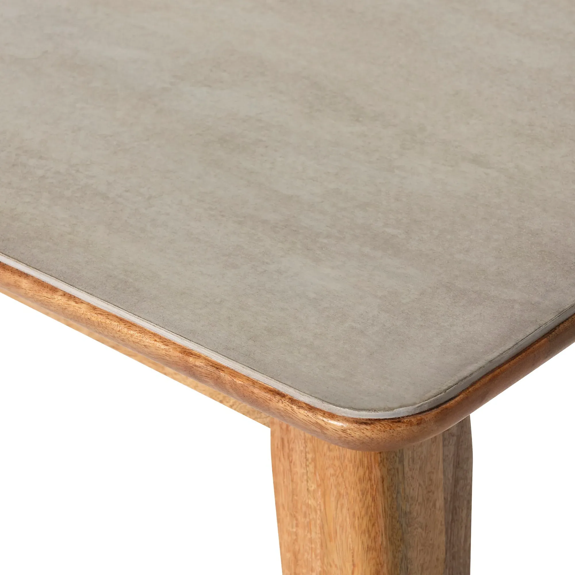 Burlington Faux Stone Dining Table - Grey, Mango Wood