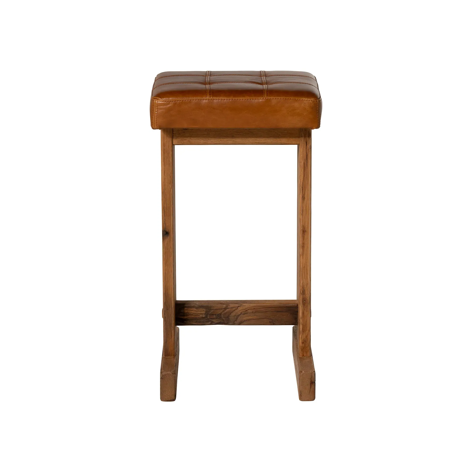 Caledon Bar Stool - Brown, Leather & Oak alternate view
