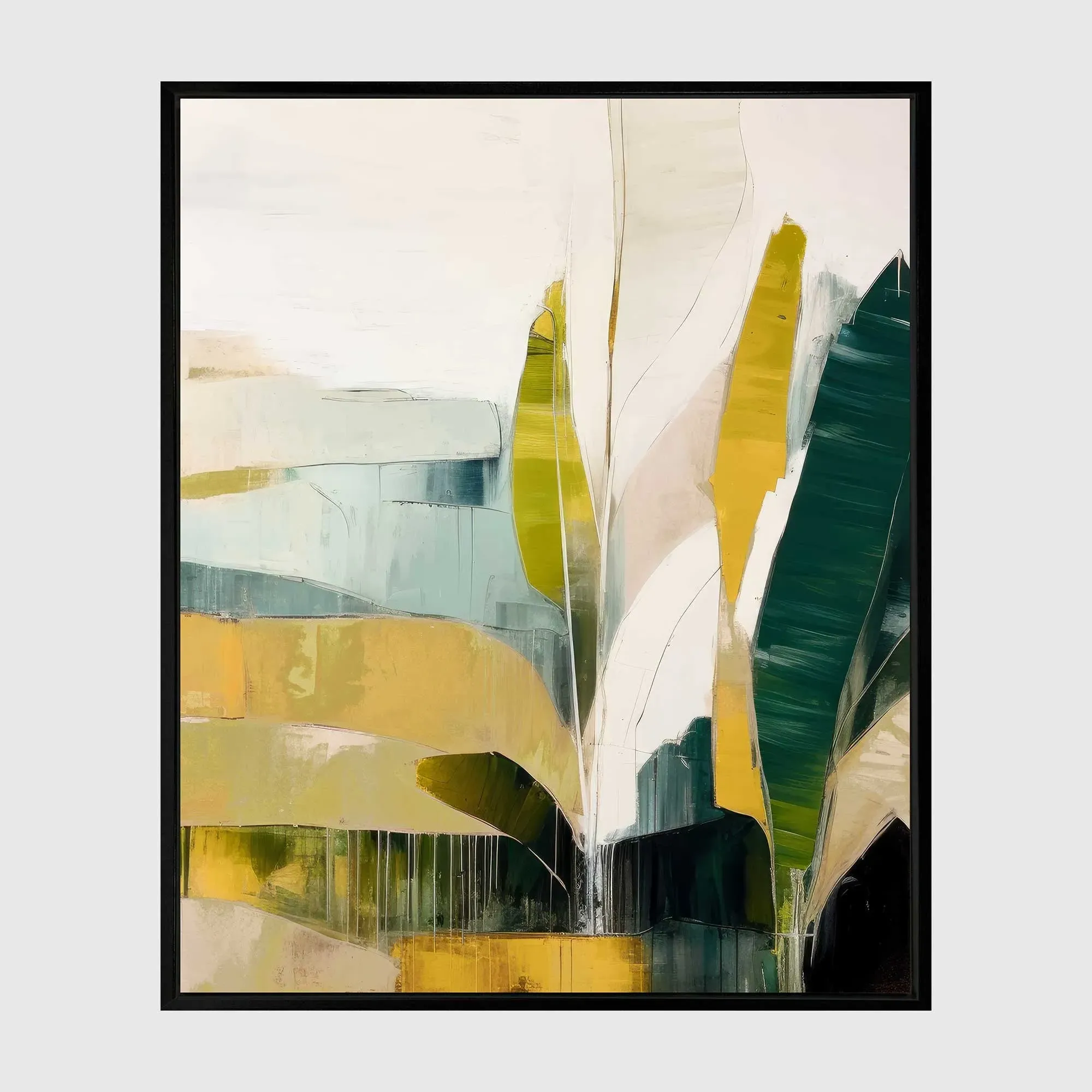 California Tropics Abstract Square Framed Canvas Print