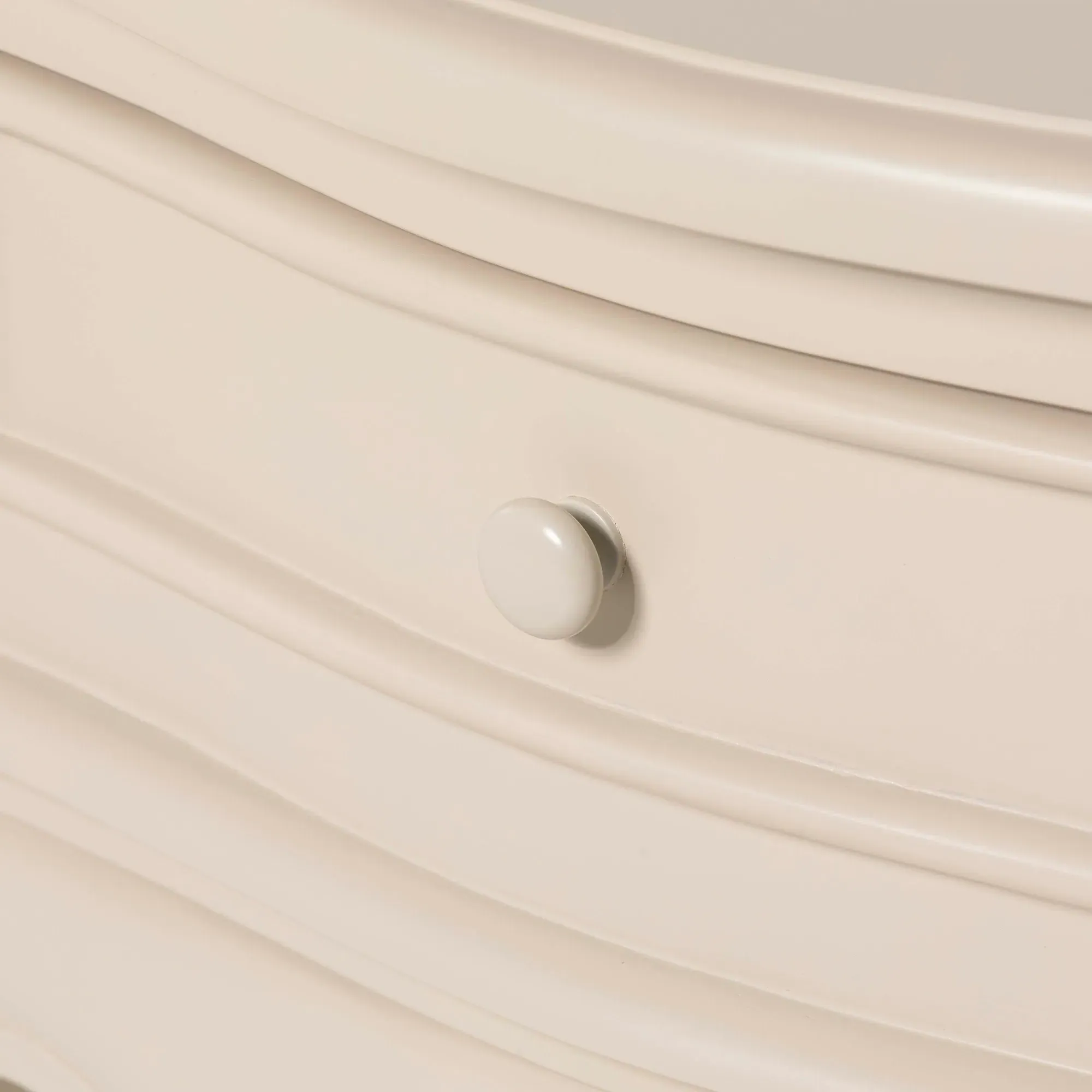 Calista 1 Drawer Curved Leg Bedside Table - White, Wood