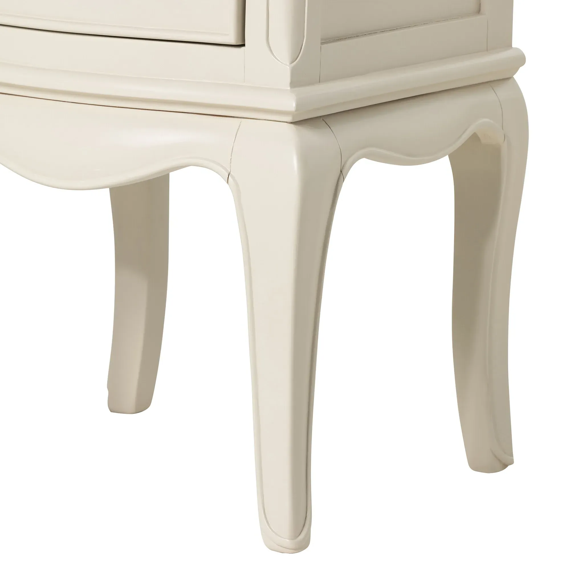 Calista 2 Drawer Bedside Table - White, Mahogany