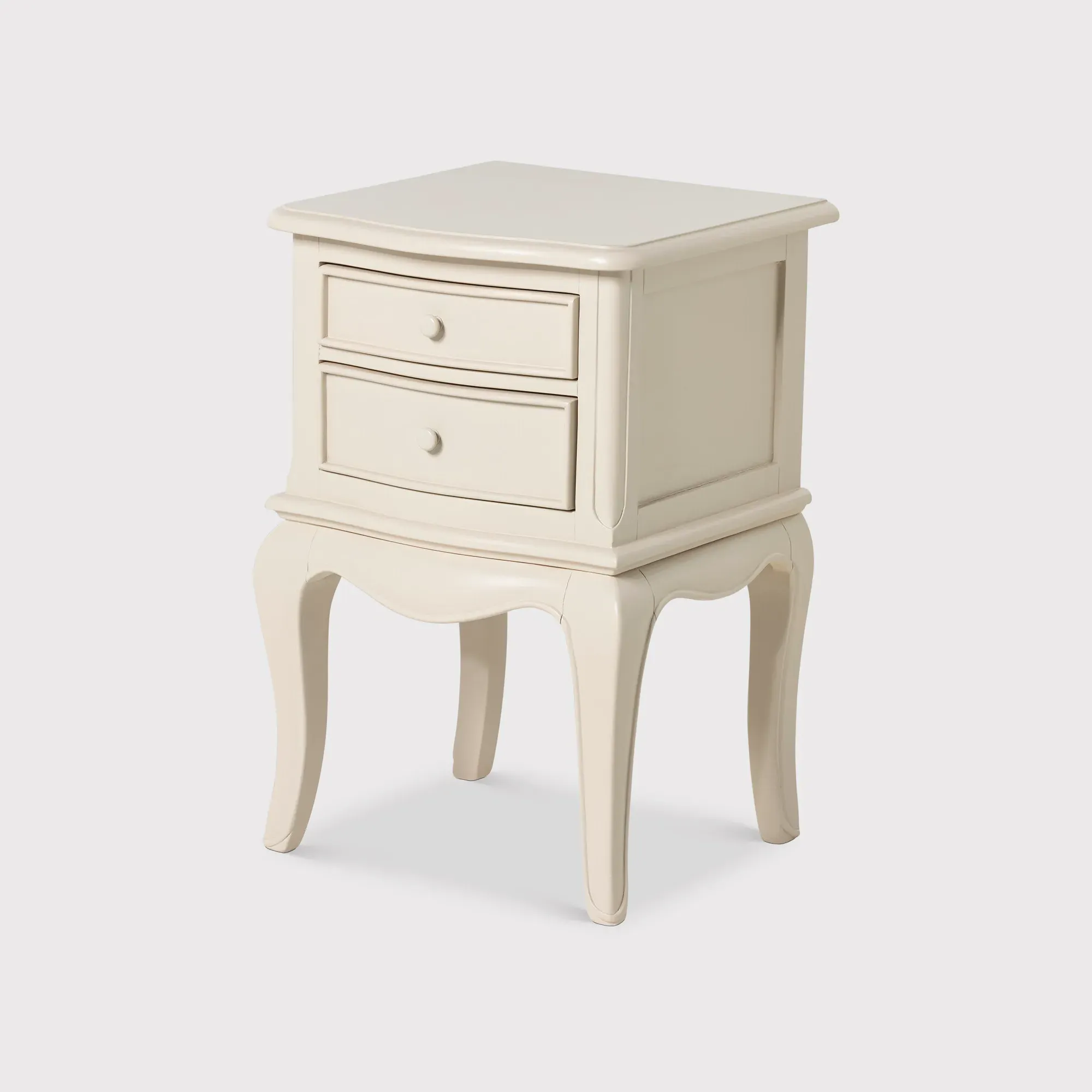 Calista 2 Drawer Bedside Table - White, Mahogany
