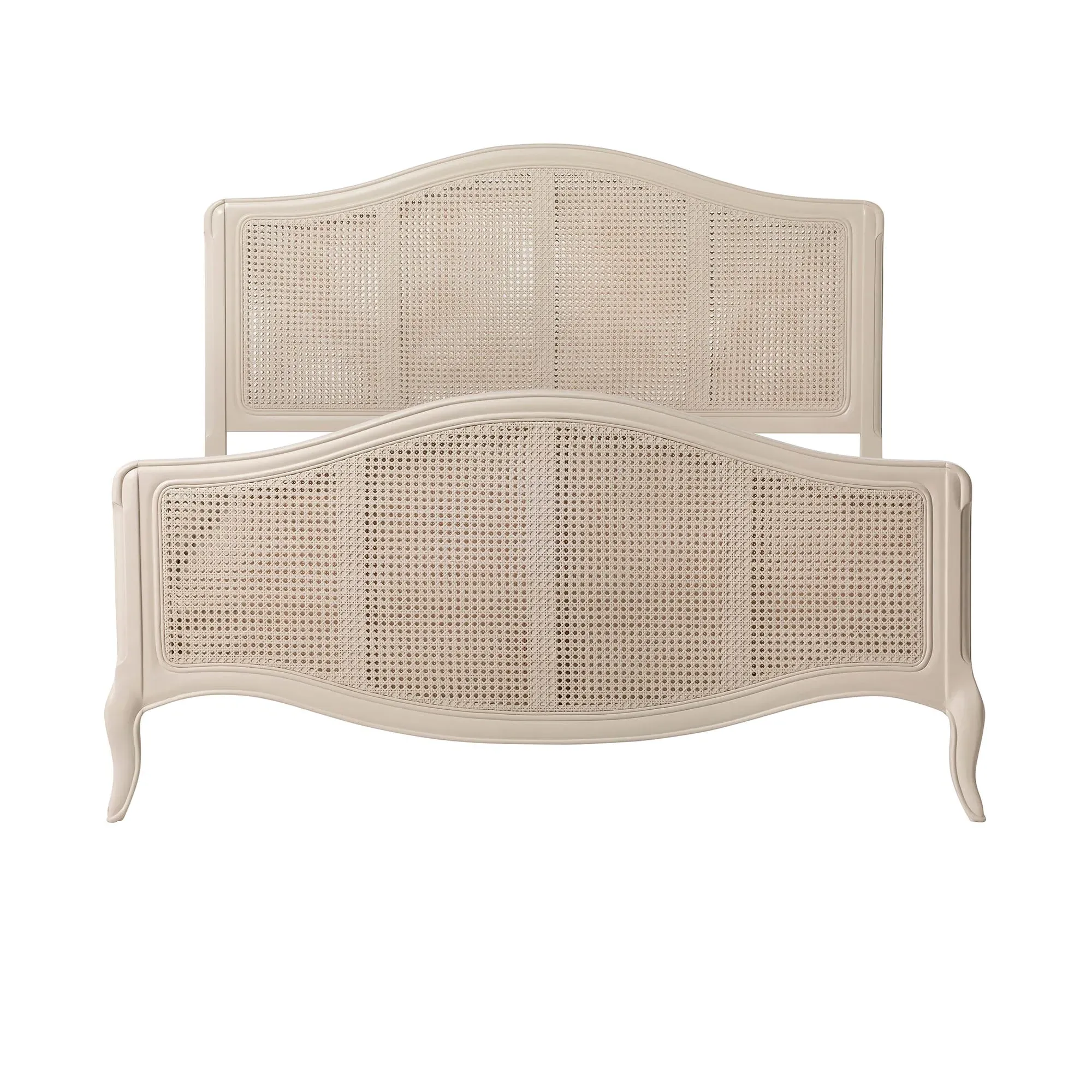 Calista Double Bed Frame - White, Mahogany Wood