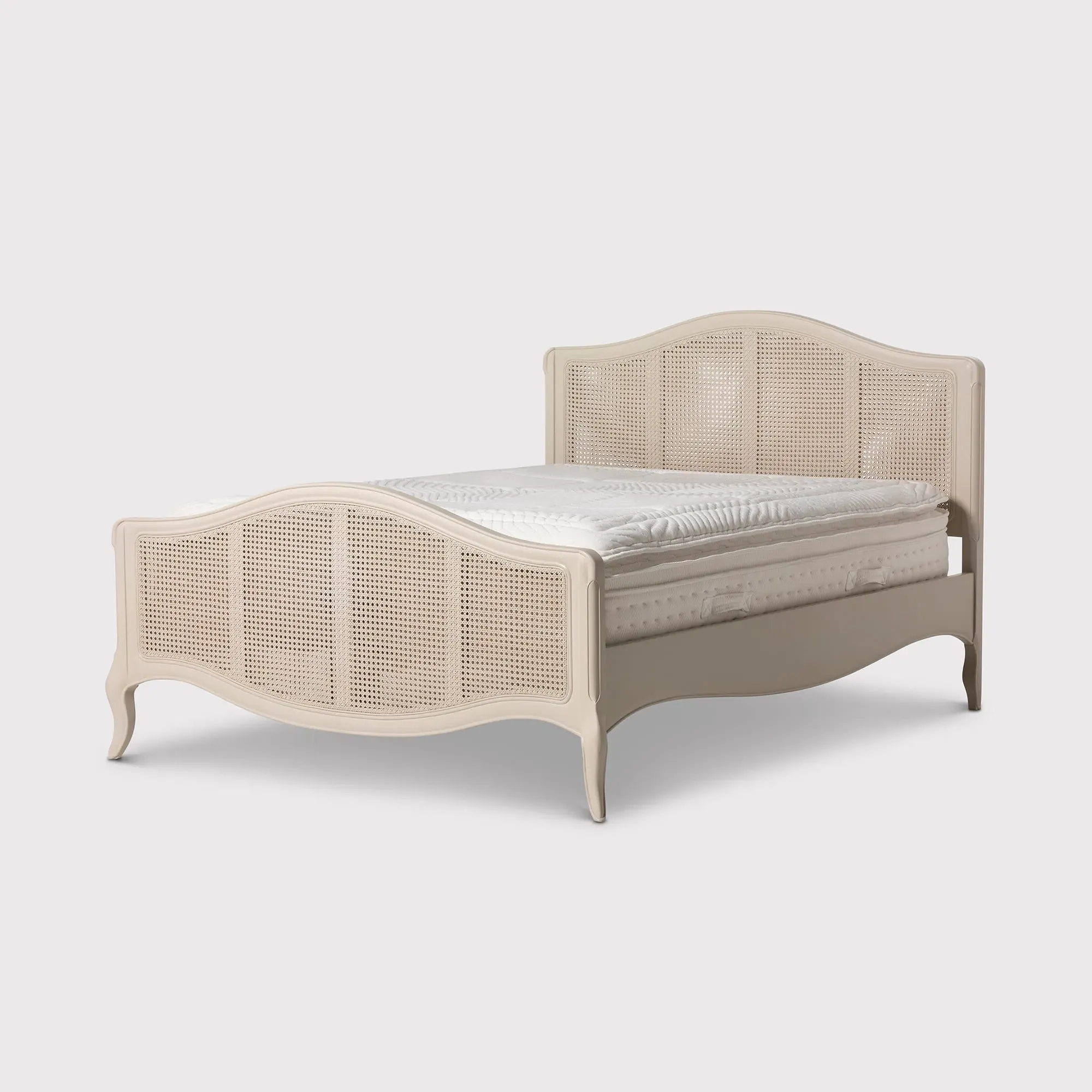 Calista Double Bed Frame - White, Mahogany Wood image