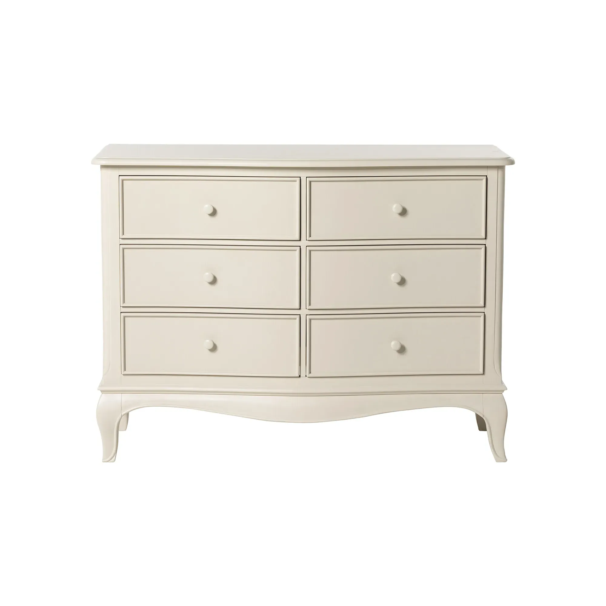 Calista Low Wide Chest - White, Mahogany Wood