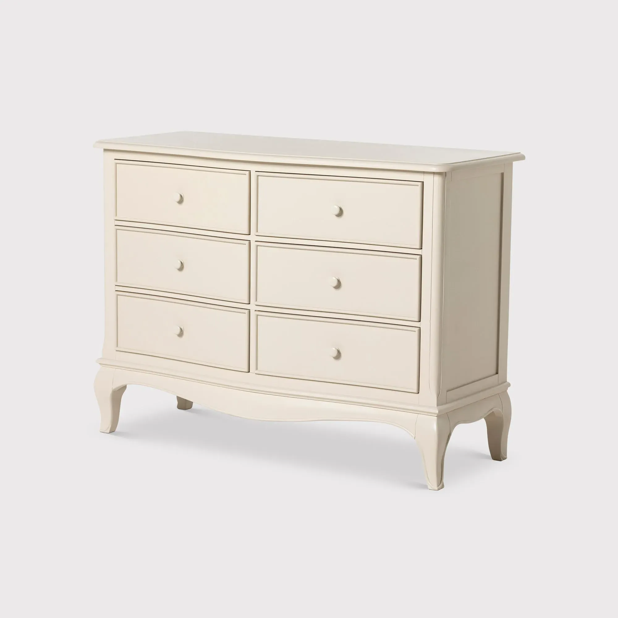 Calista Low Wide Chest - White, Mahogany Wood