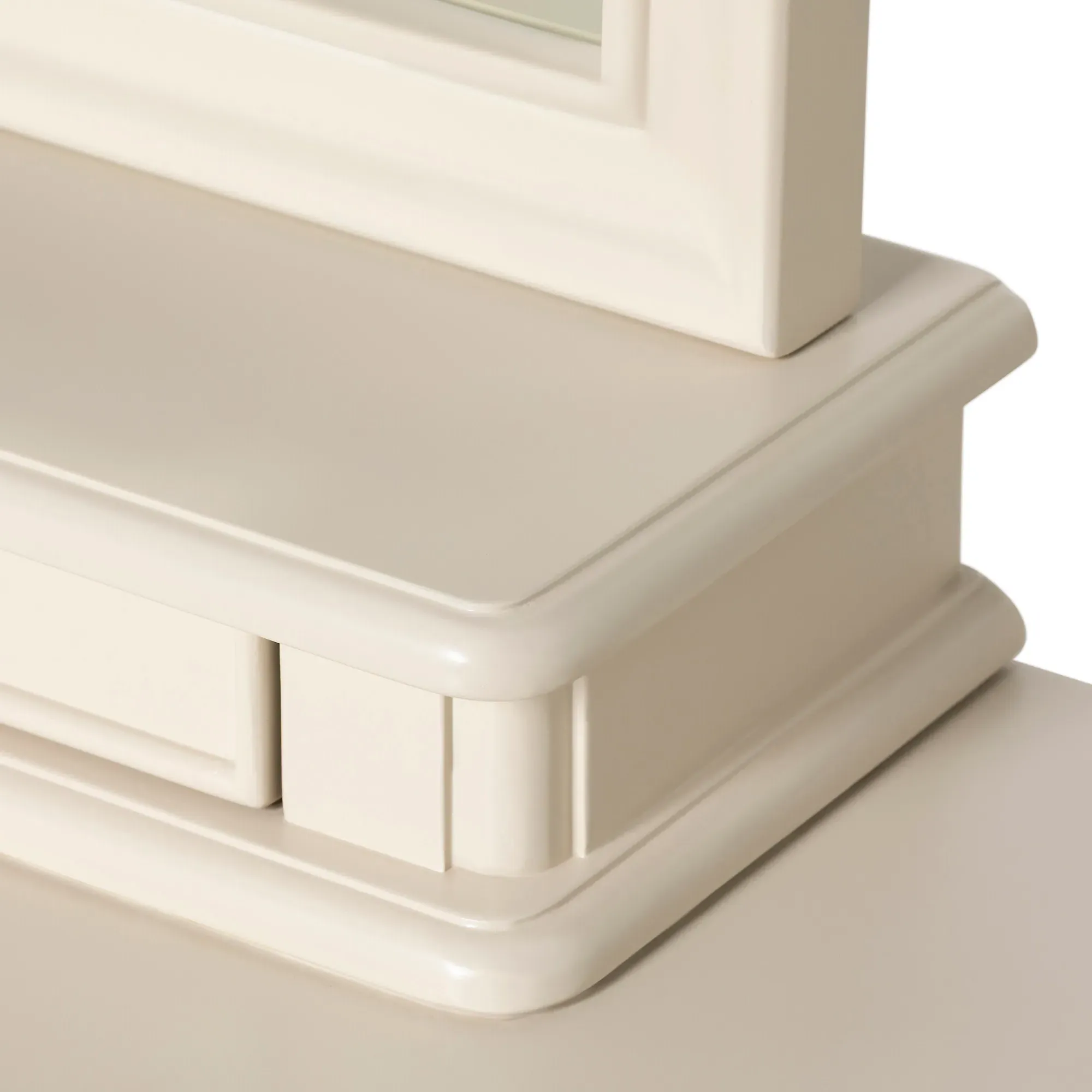 Calista Square Gallery Mirror - White, Wood