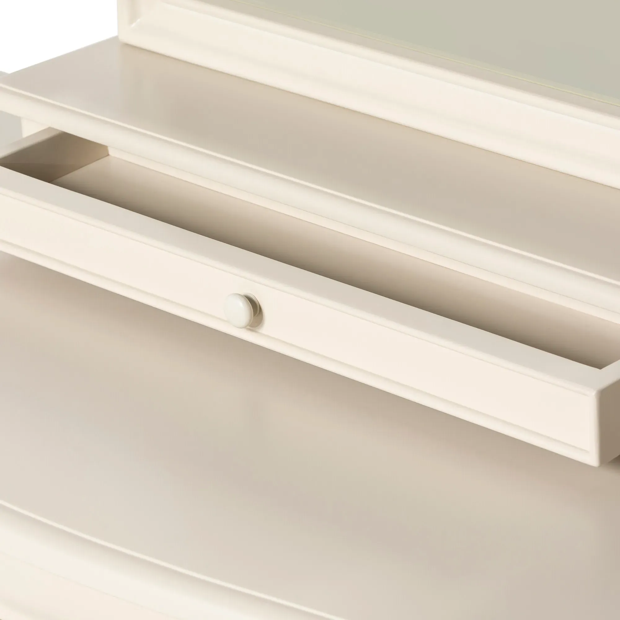 Calista Square Gallery Mirror - White, Wood